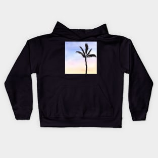 Single Palm Tree with soft background Kids Hoodie